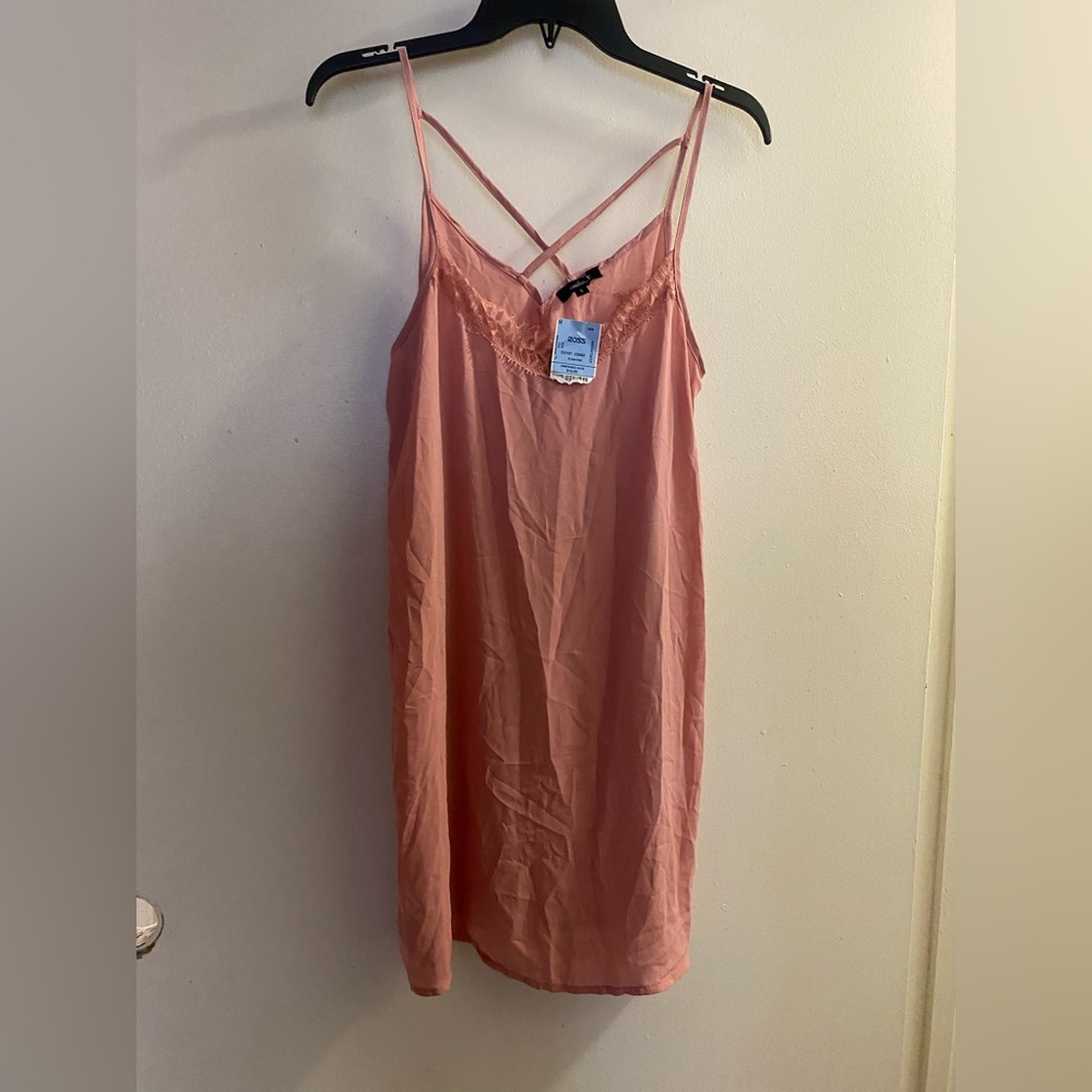 Ambiance Womens Blush Pink Tank Nightgown S Small Bust 36” Lace V Neck New NWT